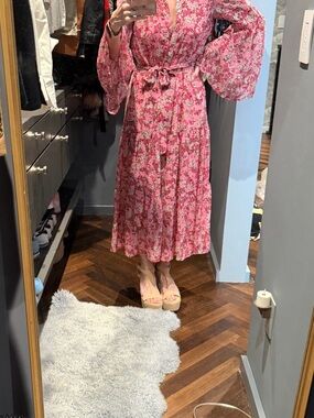 Michael Kors Bohemian floral Pink Maxi Dress
